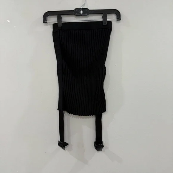 Dion Lee Skirt Utility Gathered Ribbed Mini Buckle in Black - Picture 4 of 6